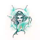 Mermaid, gemini, free and wild tattoo design idea