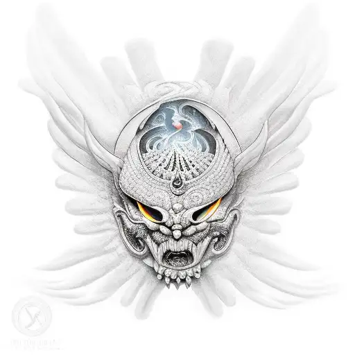 fenix dentro de un anillo tattoo design idea