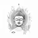 Buddha in forest tattoo design idea