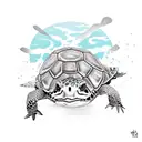angry turtle tattoo design idea