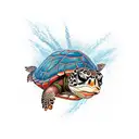 angry turtle tattoo design idea