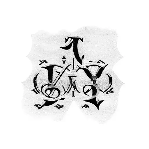 tattoo of the Roman numerals for November 21, 2002, with elements of graffiti art tattoo design idea