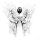 broken angel statue tattoo design idea