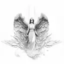 broken angel statue tattoo design idea