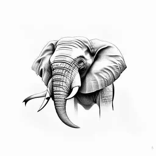 elephant face tattoo design idea