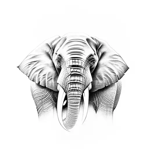 elephant face tattoo design idea