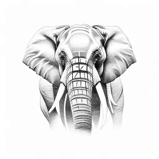 elephant face tattoo design idea