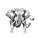elephant face tattoo design idea