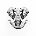 elephant face tattoo design idea
