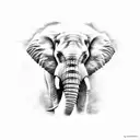 elephant face tattoo design idea