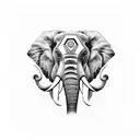 elephant face tattoo design idea