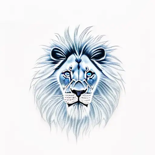 blue eyed lion king tattoo design idea
