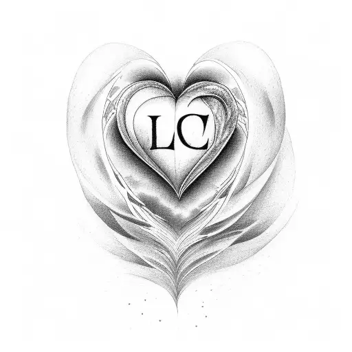 heart inside a heart and the word “hopeless romantic” tattoo design idea