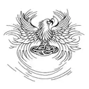 A phoenix emerging from lines of code, symbolizing rebirth and growth tattoo design idea