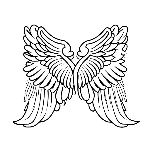 angel wings, crosses  tattoo design idea