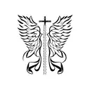 angel wings, crosses  tattoo design idea