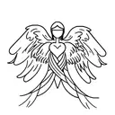 angel wings, crosses  tattoo design idea