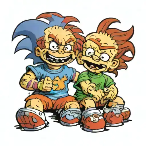 Chucky doll and chuckie from rugrats Chuckie Finster tattoo design idea