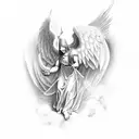 renaissance depiction of lucifer's fall from heaven tattoo design idea