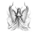 renaissance depiction of lucifer's fall from heaven tattoo design idea