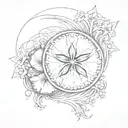 sand dollar and ocean wave merging tattoo design idea