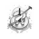 Guitar, Drum, Bass tattoo design idea