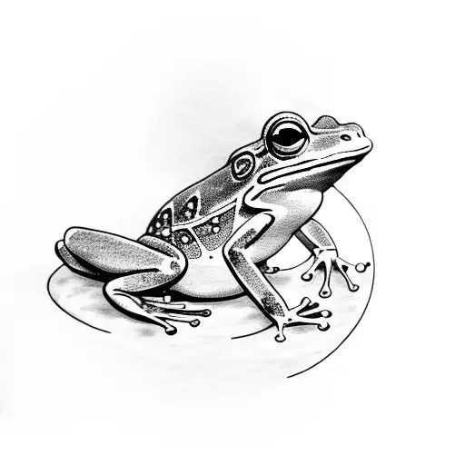 magician frog meditating tattoo design idea