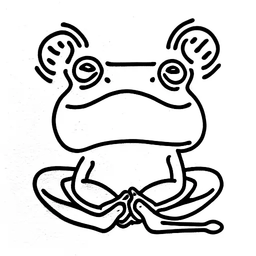 frog meditating tattoo design idea