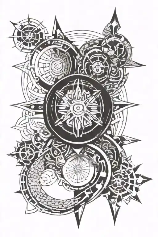 Spinal asian tattoo design idea