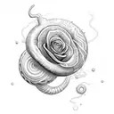 snail rose hat lightning tattoo design idea
