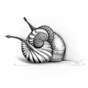 snail rose hat lightning tattoo design idea