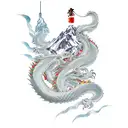 Aiguille du midi chamonix, couloir, dragon, ascend, bridge  tattoo design idea