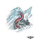 Aiguille du midi chamonix, couloir, dragon, ascend, bridge  tattoo design idea