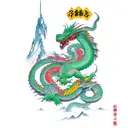 Aiguille du midi chamonix, couloir, green and yellow dragon, ascend, pasd under bridge,  tattoo design idea