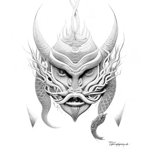 representation of Nyami Nyami, the Zambezi River God tattoo design idea
