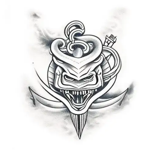 representation of Nyami Nyami, the Zambezi River God tattoo design idea
