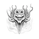 representation of Nyami Nyami, the Zambezi River God tattoo design idea