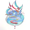 representation of Nyami Nyami, the Zambezi River God tattoo design idea