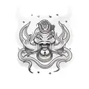representation of Nyami Nyami, the Zambezi River God tattoo design idea