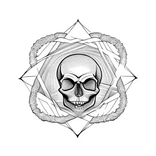 Skull in pentagram tattoo design idea