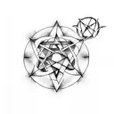 satanic pentagram tattoo design idea