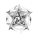 satanic pentagram tattoo design idea