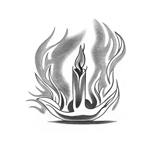 eternal flame tattoo design idea