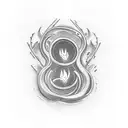 eternal flame tattoo design idea