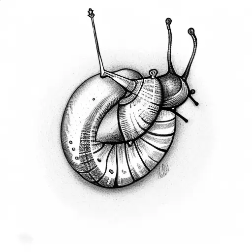 snail fire tattoo design idea