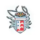 crab breaks hand cuffs tattoo design idea