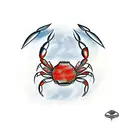 crab breaks hand cuffs tattoo design idea