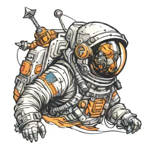 Galactic Voyager: Astronaut   tattoo design idea
