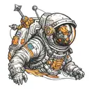 Galactic Voyager: Astronaut   tattoo design idea