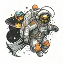 Galactic Voyager: Astronaut   tattoo design idea